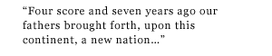 The first line of the text of Lincoln's Gettysburg Address set without the benefit of hanging punctuation